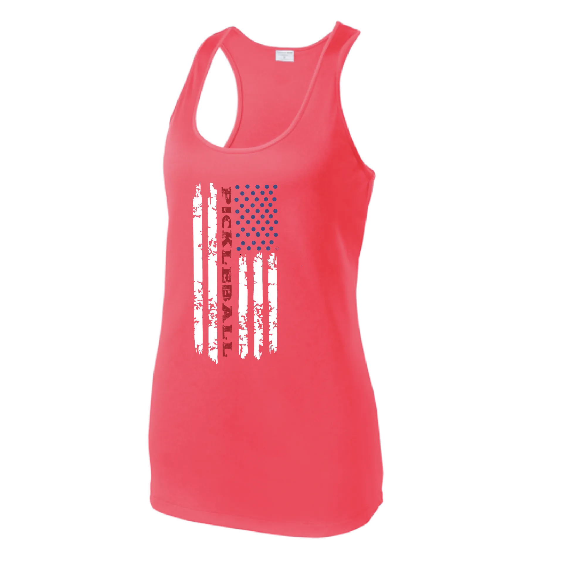 Pickleball Flag (Customizable) | Women’s Racerback Tank | 100% Polyester