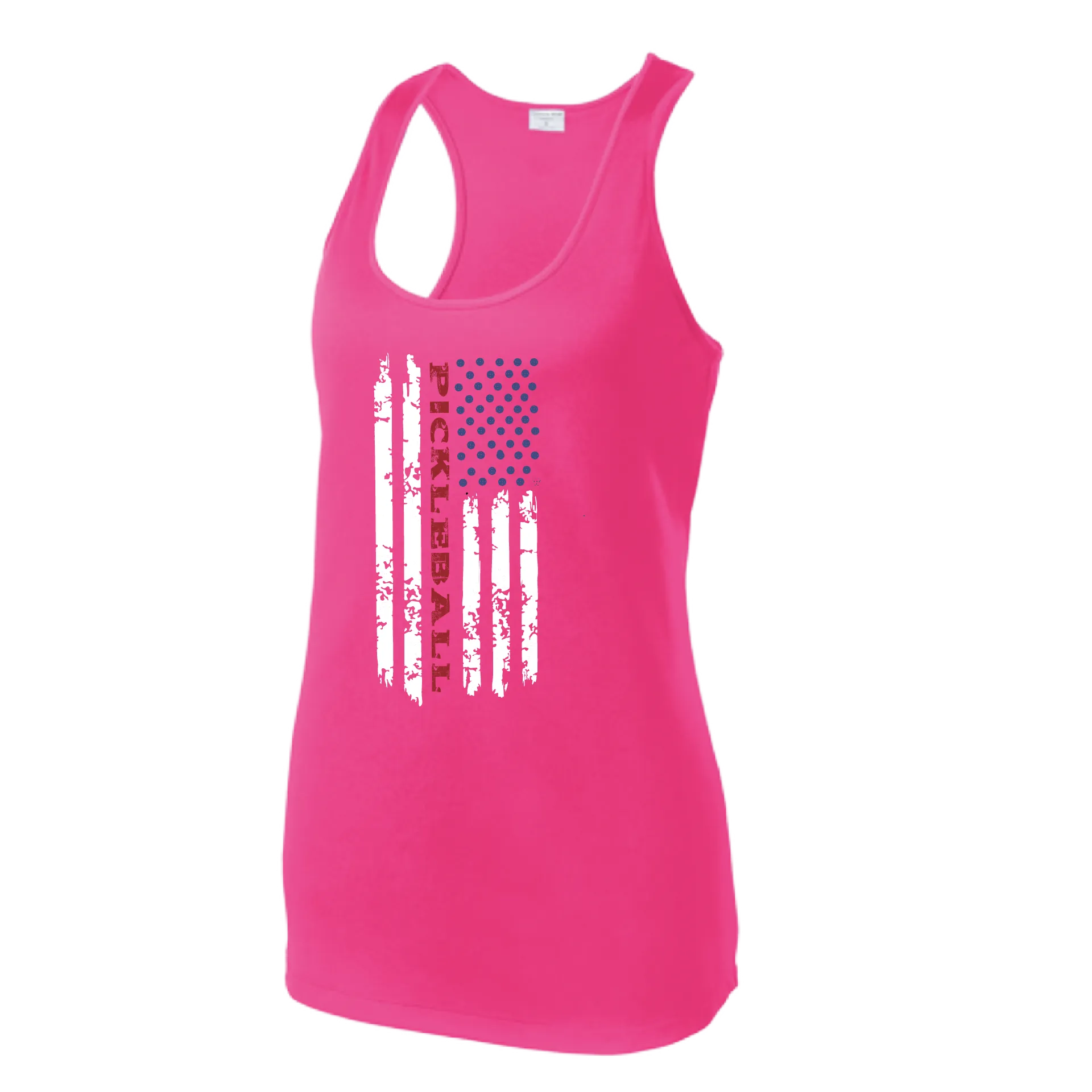 Pickleball Flag (Customizable) | Women’s Racerback Tank | 100% Polyester