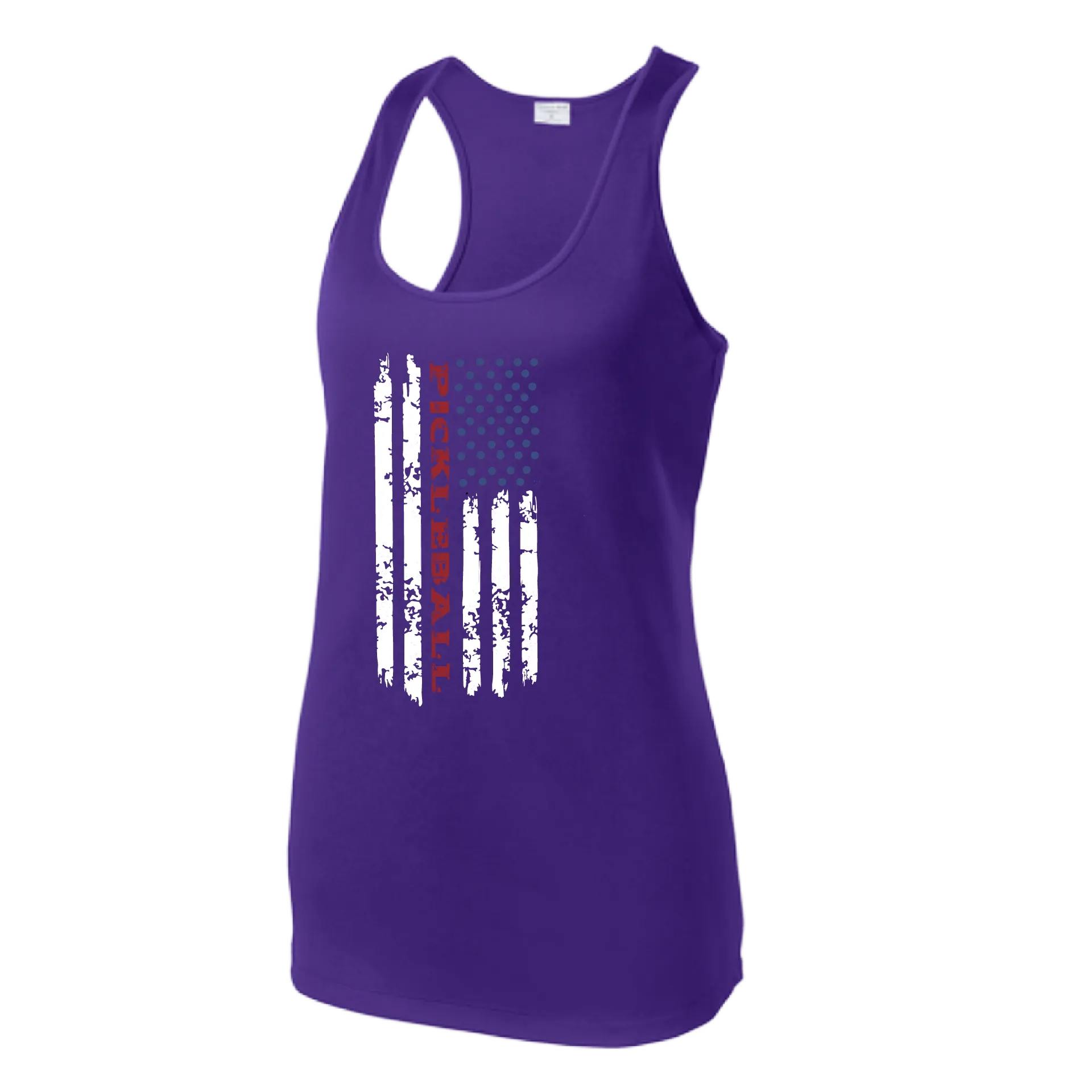 Pickleball Flag (Customizable) | Women’s Racerback Tank | 100% Polyester