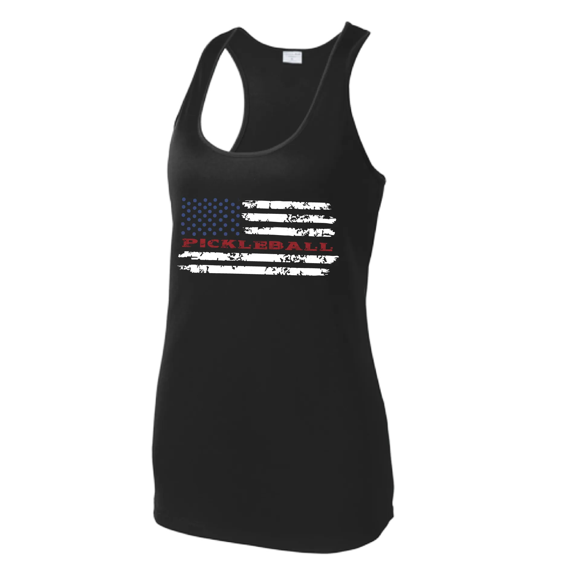 Pickleball Flag (Customizable) | Women’s Racerback Tank | 100% Polyester