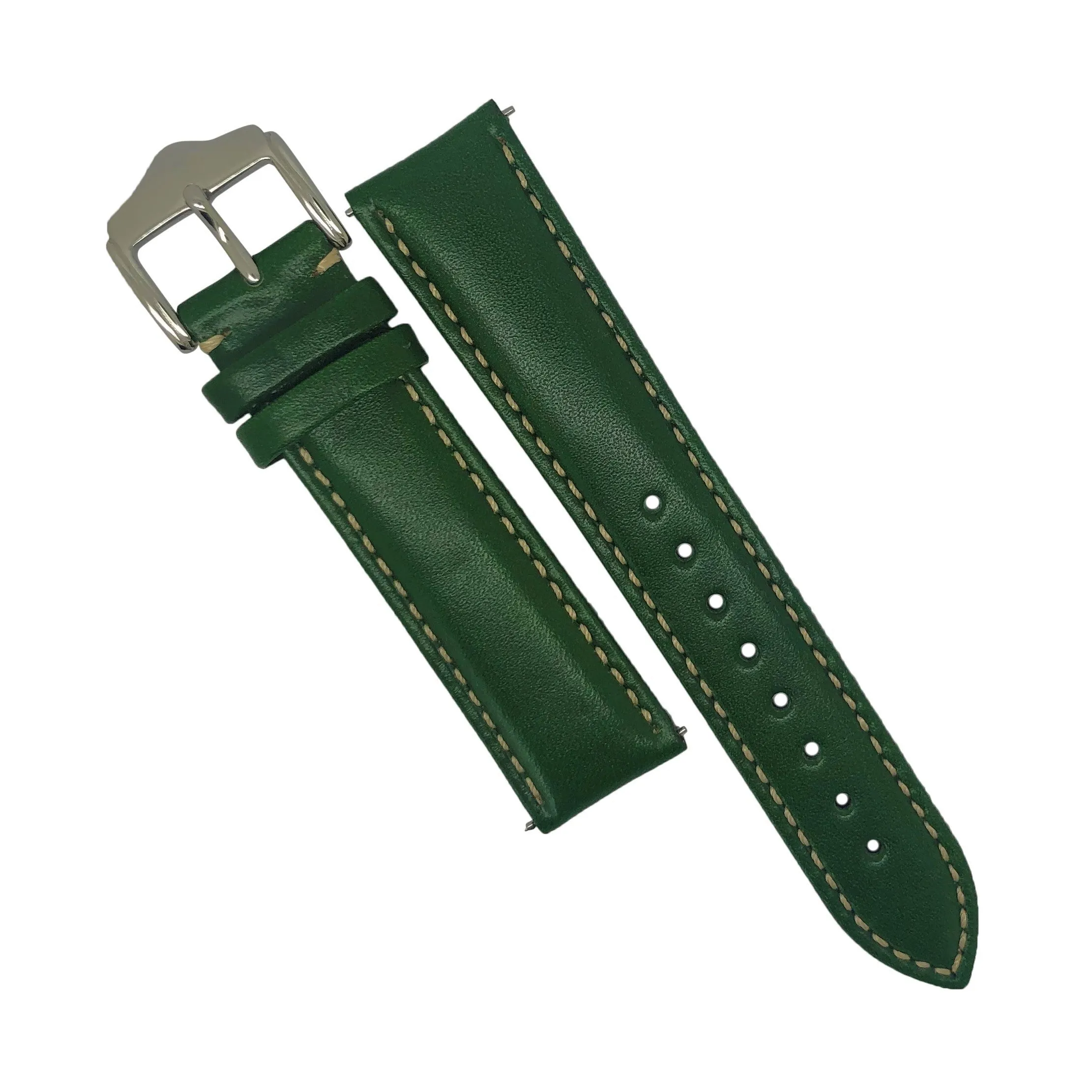 Quick Release Classic Leather Watch Strap in Green