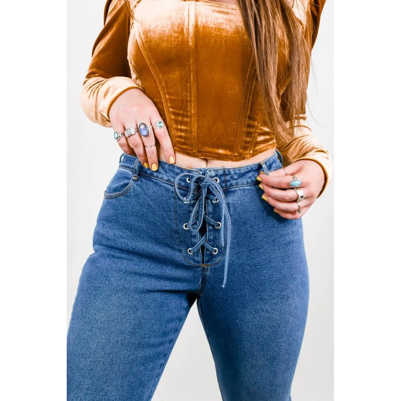 Retro Lace Up Jean