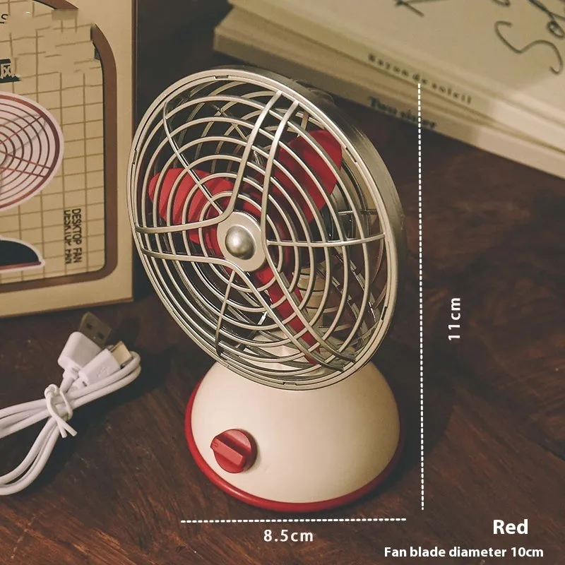 Retro USB Charging Mini Fan