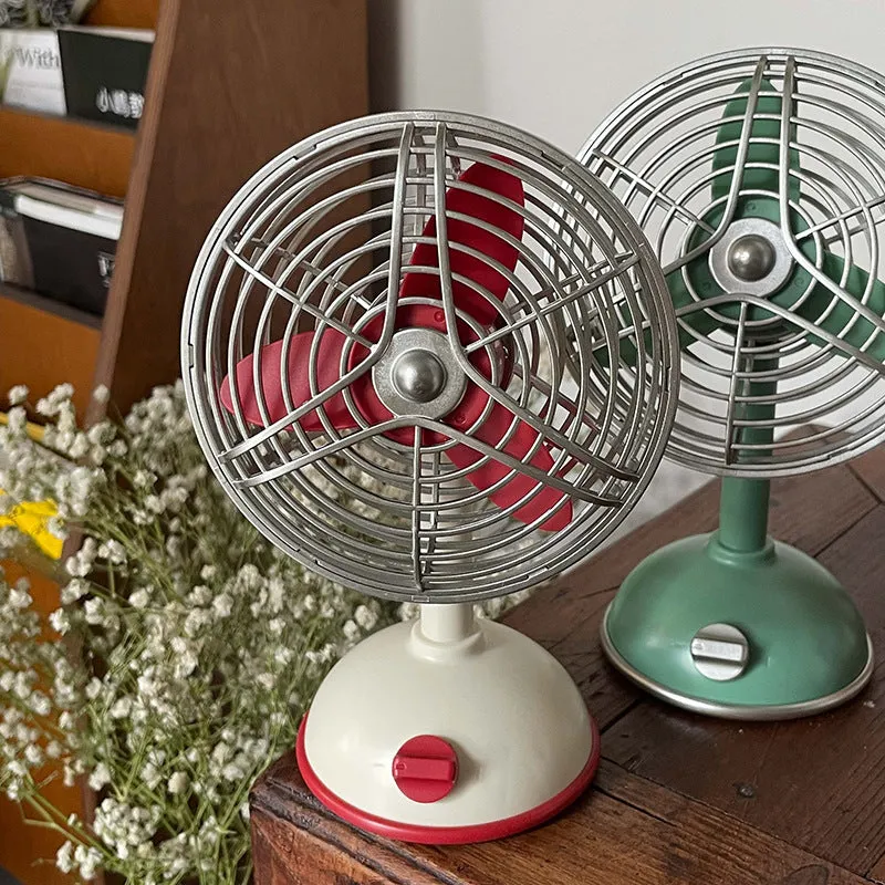 Retro USB Charging Mini Fan