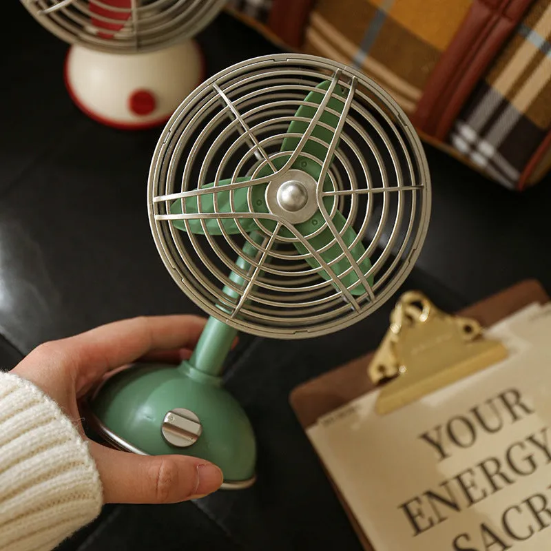 Retro USB Charging Mini Fan