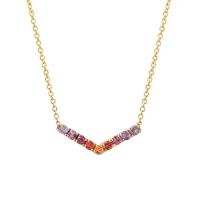 Riviera Grand Chev Ombré Sapphire Chevron Necklace