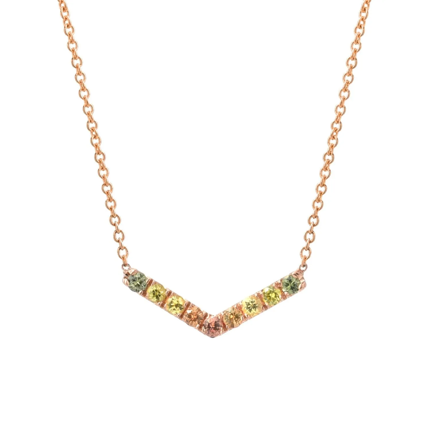 Riviera Grand Chev Ombré Sapphire Chevron Necklace