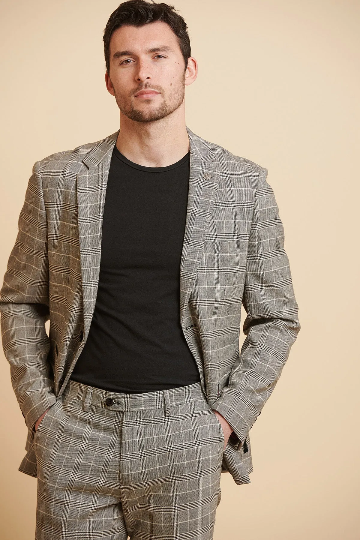 ROSS - Grey Check Two Piece Suit