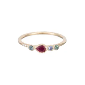 Ruby Teardrop Diamond Ring