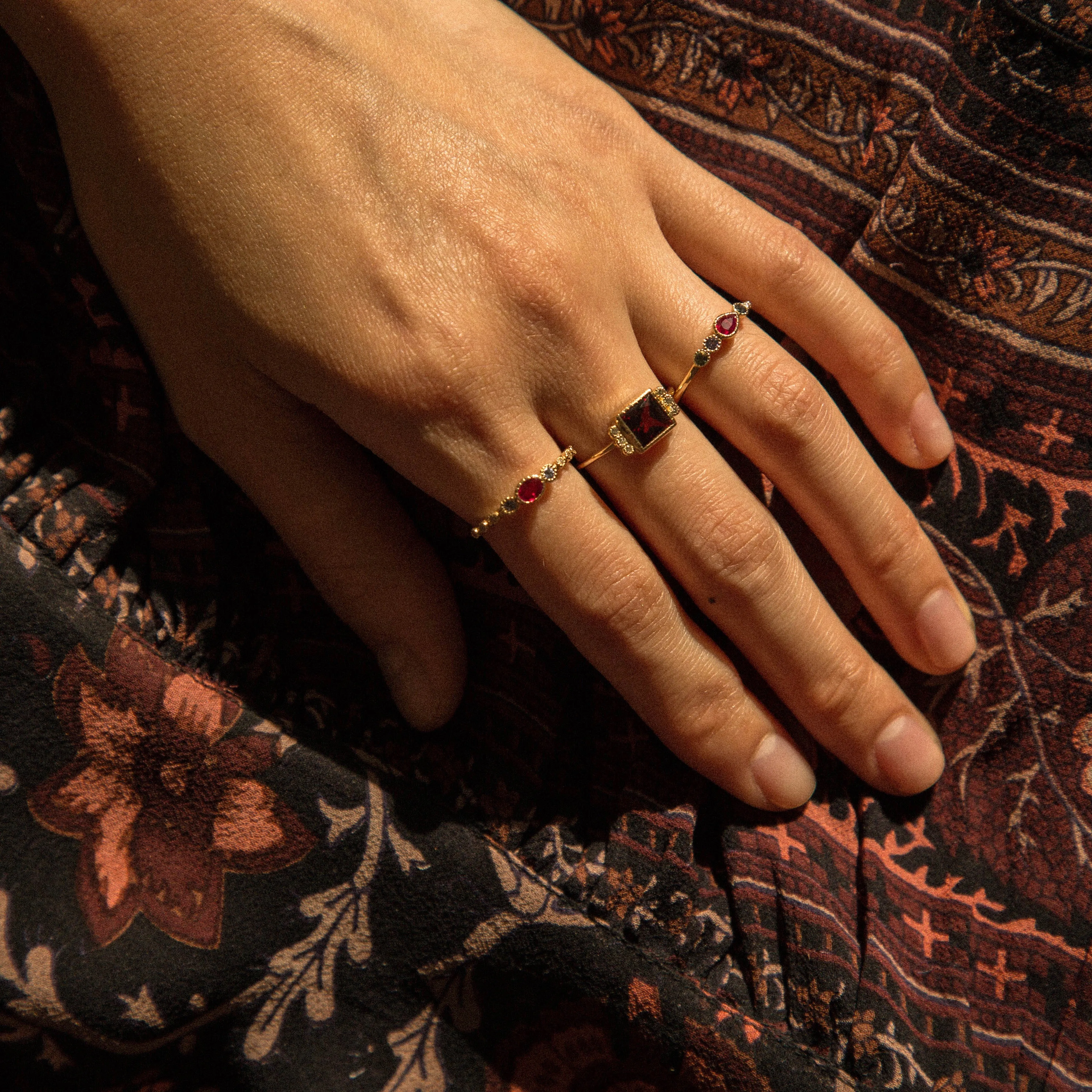 Ruby Teardrop Diamond Ring