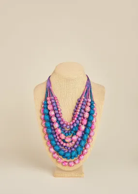 Sari Silk Mixed Necklace - 13 Strands