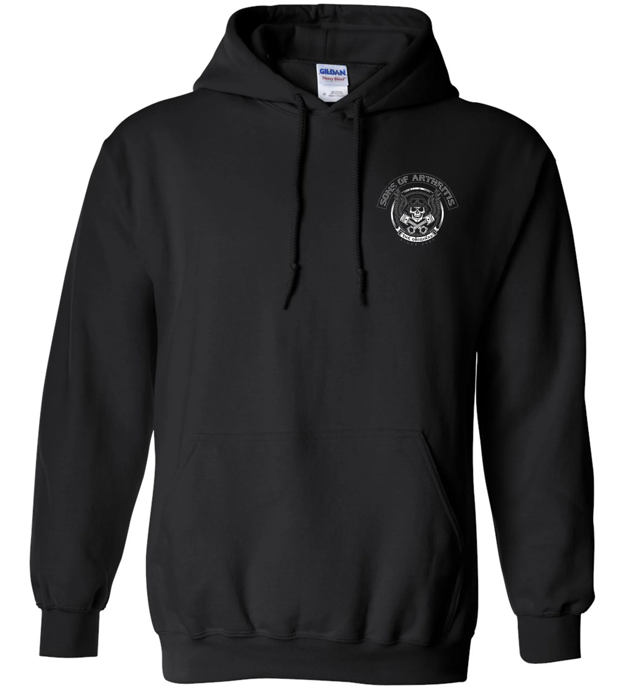 Sons of Arthritis Skull and Pistons PULLOVER Hoodie