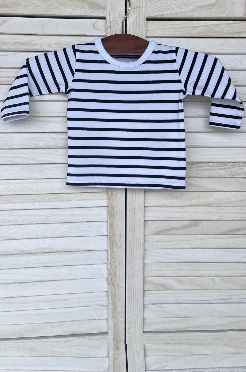 Striped Nursing Top   Matching Baby Top Bundle - Black/White