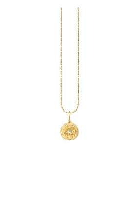 Sydney Evan Small Marquis Eye Coin Necklace