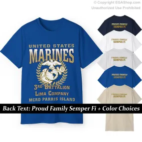 T-Shirt: Lima Co. MCRD Parris Island (EGA   Back Proud Family)