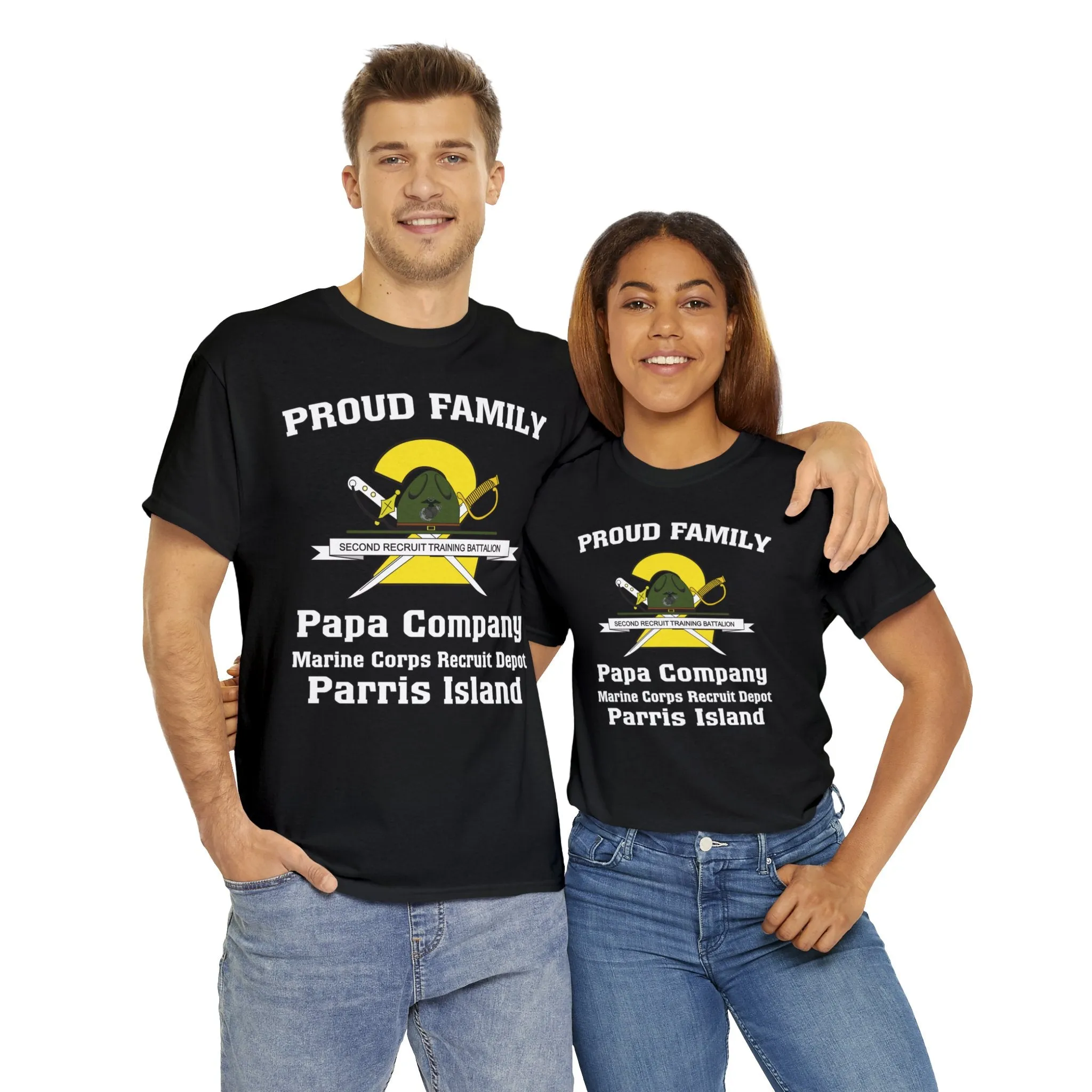 T-Shirt: Papa Co. MCRD Parris Island (2nd Battalion Crest)