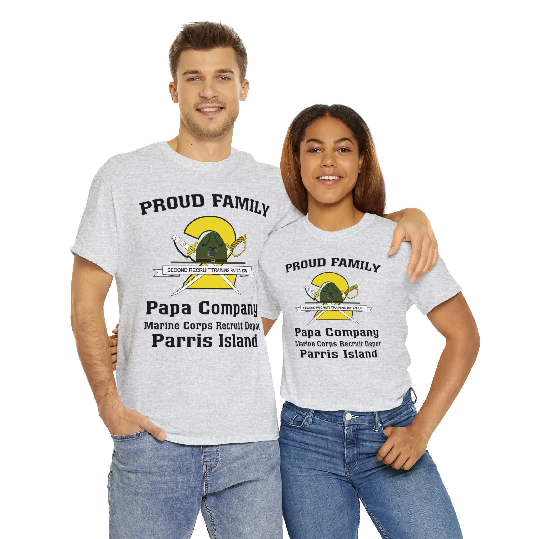 T-Shirt: Papa Co. MCRD Parris Island (2nd Battalion Crest)