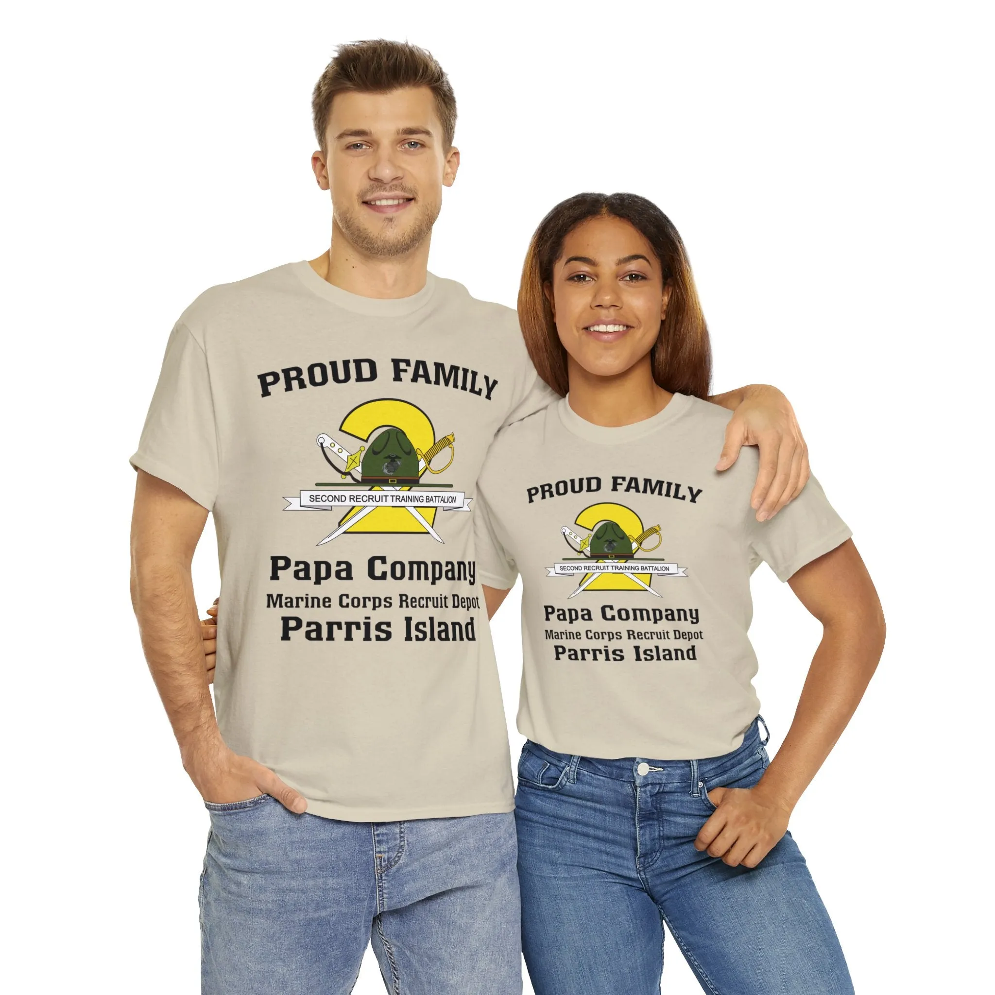 T-Shirt: Papa Co. MCRD Parris Island (2nd Battalion Crest)