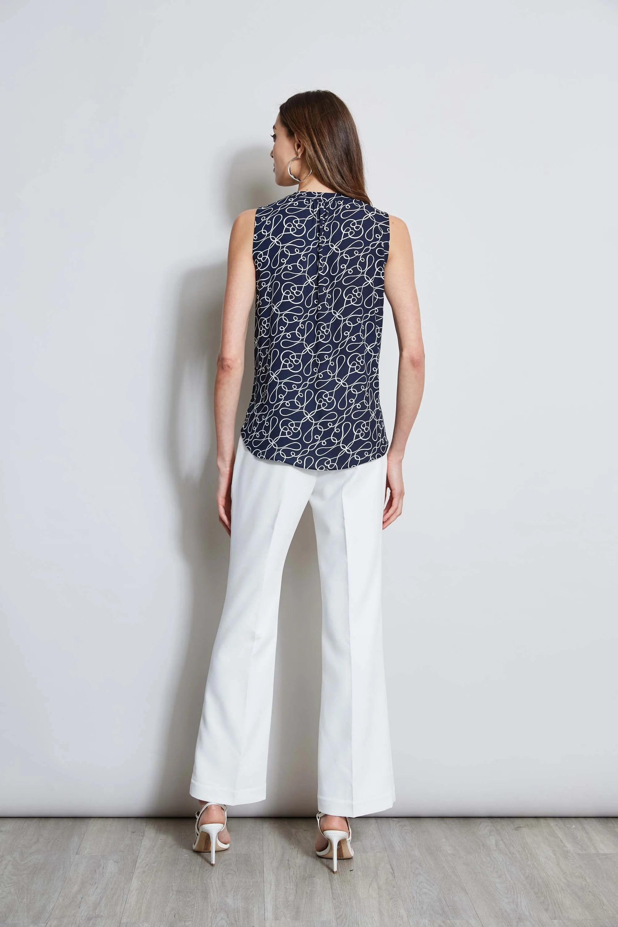 T-Tahari Knotted Dream Sleeveless Shirt