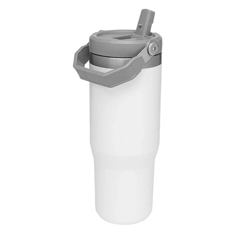 The 30oz IceFlow Flip Straw Tumbler in Polar