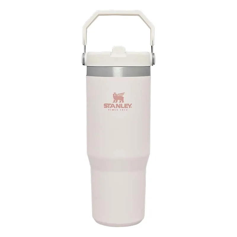 The 30oz IceFlow Flip Straw Tumbler in Rose Quartz