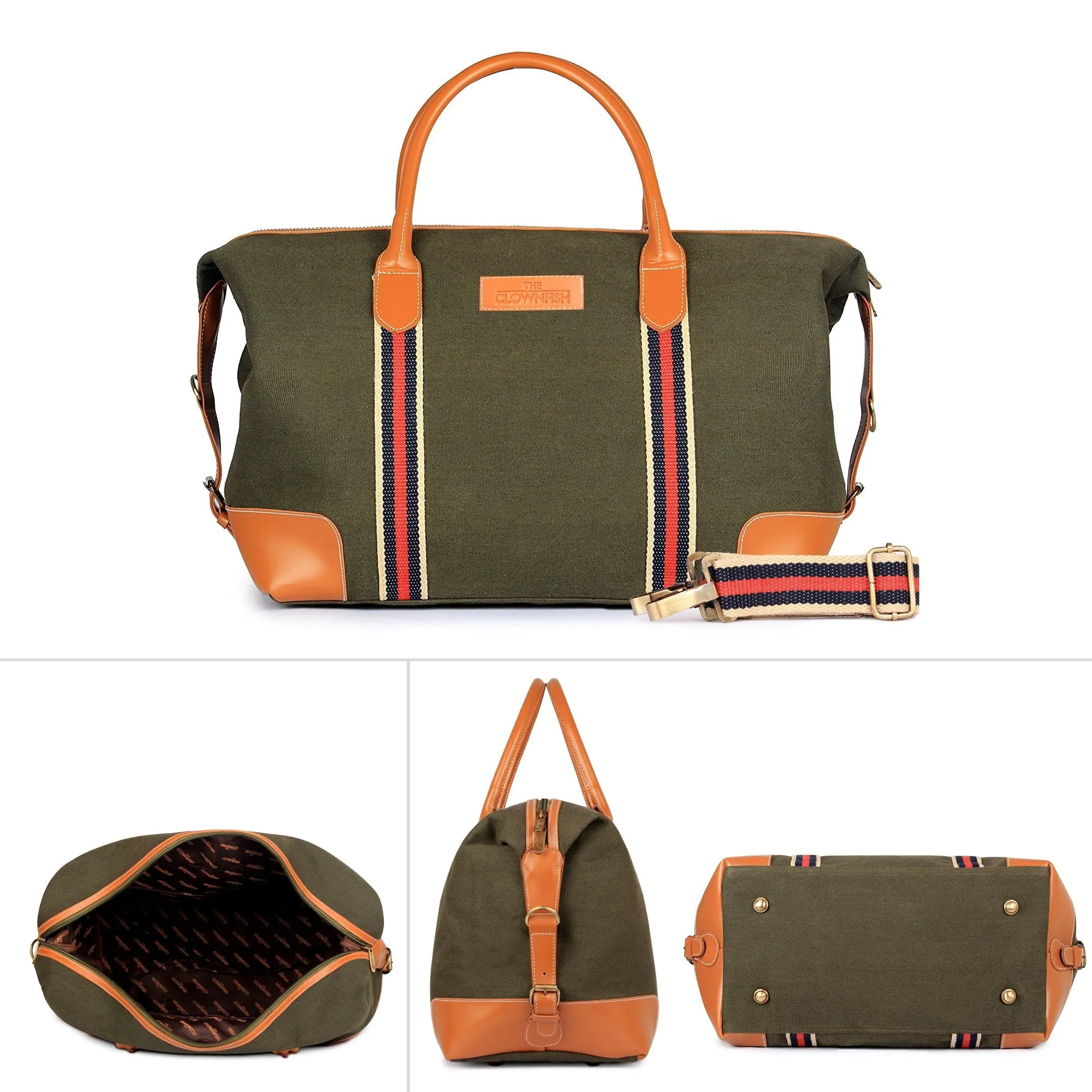 The Clownfish Canvas 59 cms Green Travel Duffle (TCFDBCC-MI48LGR16)