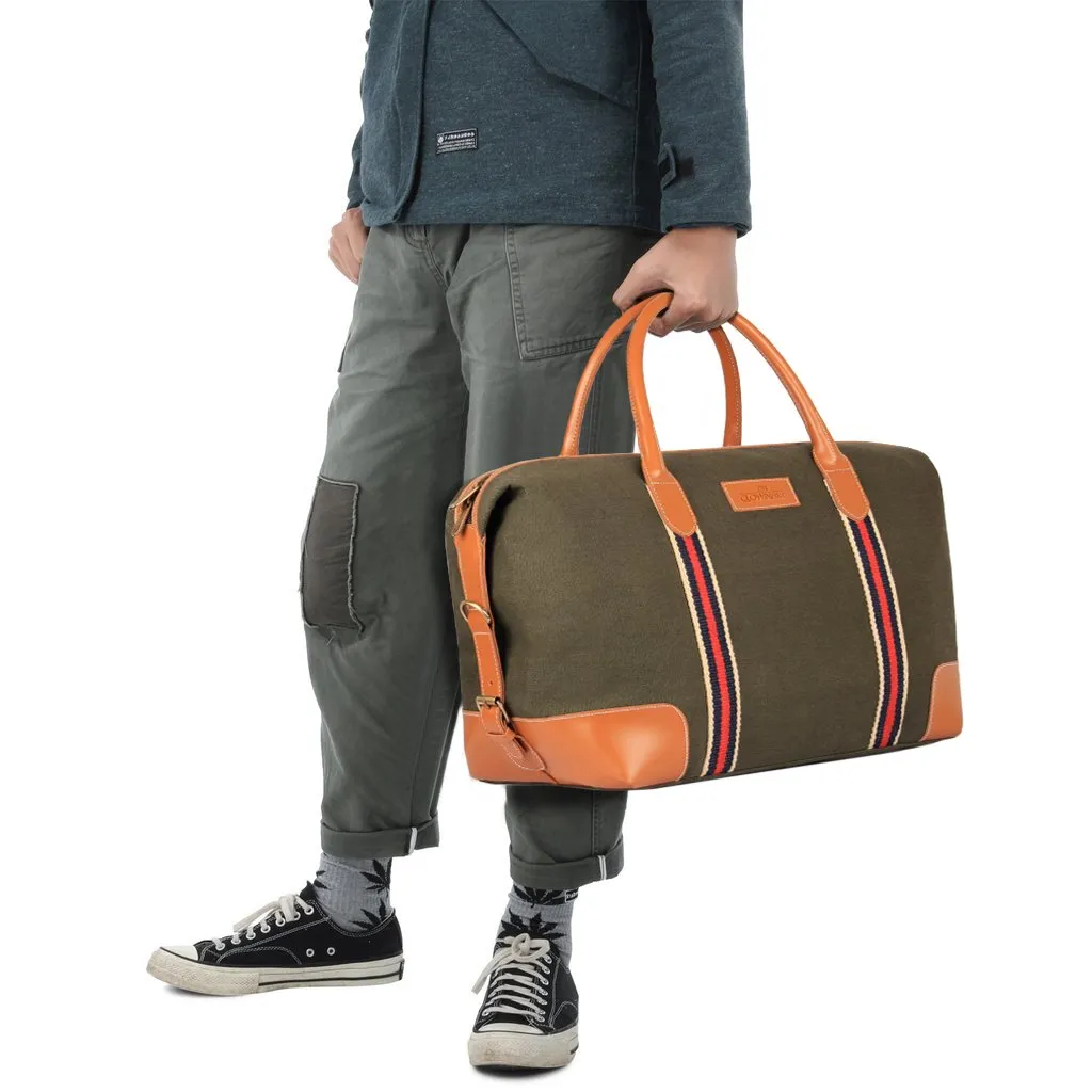 The Clownfish Canvas 59 cms Green Travel Duffle (TCFDBCC-MI48LGR16)