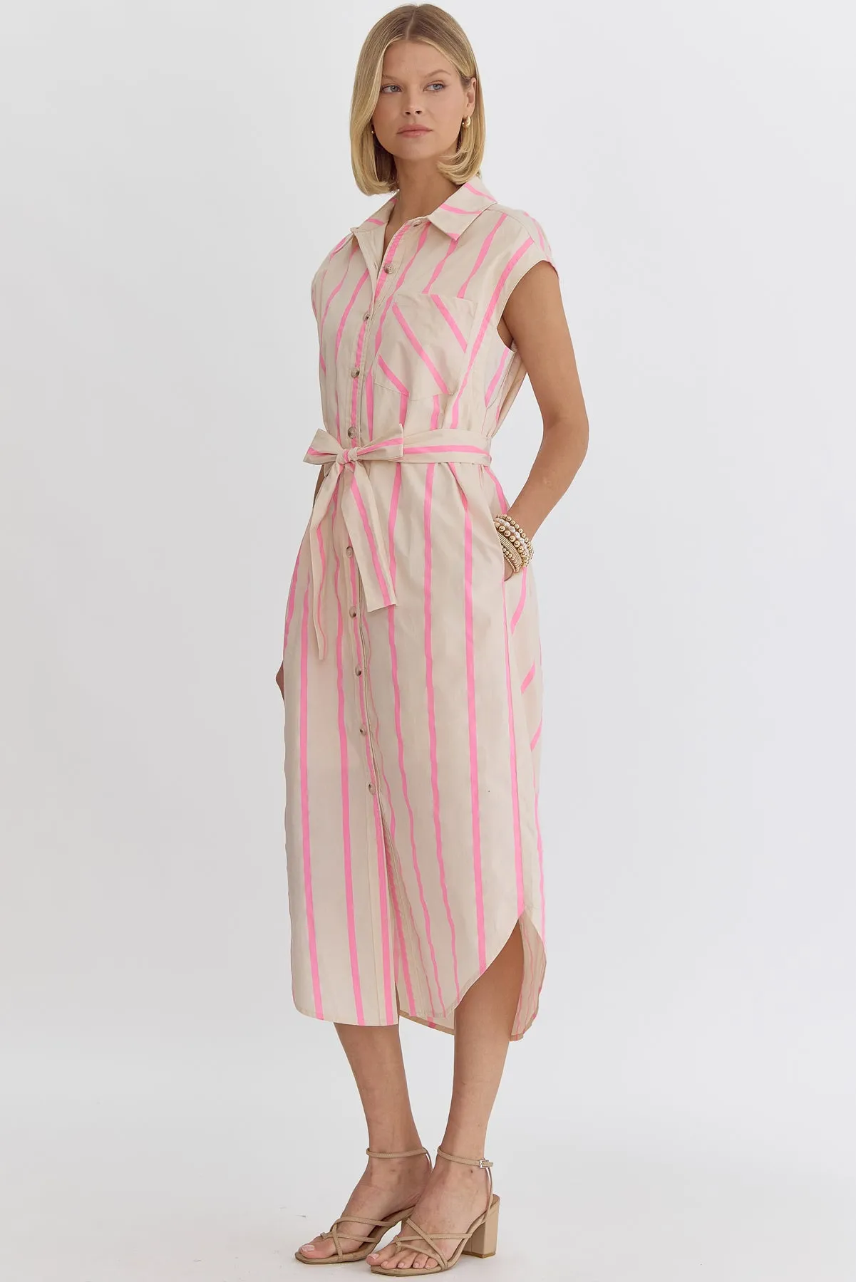 Thea Striped Midi Dress