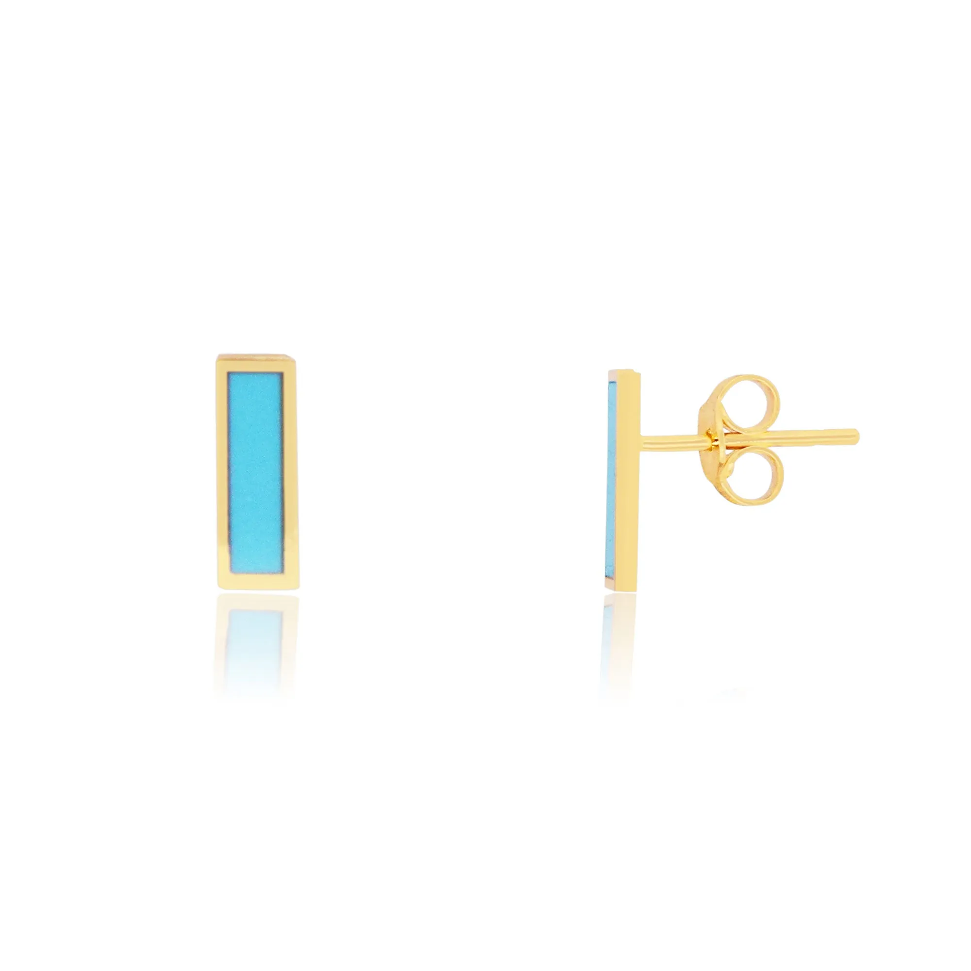 Turquoise Bar Stud Earrings