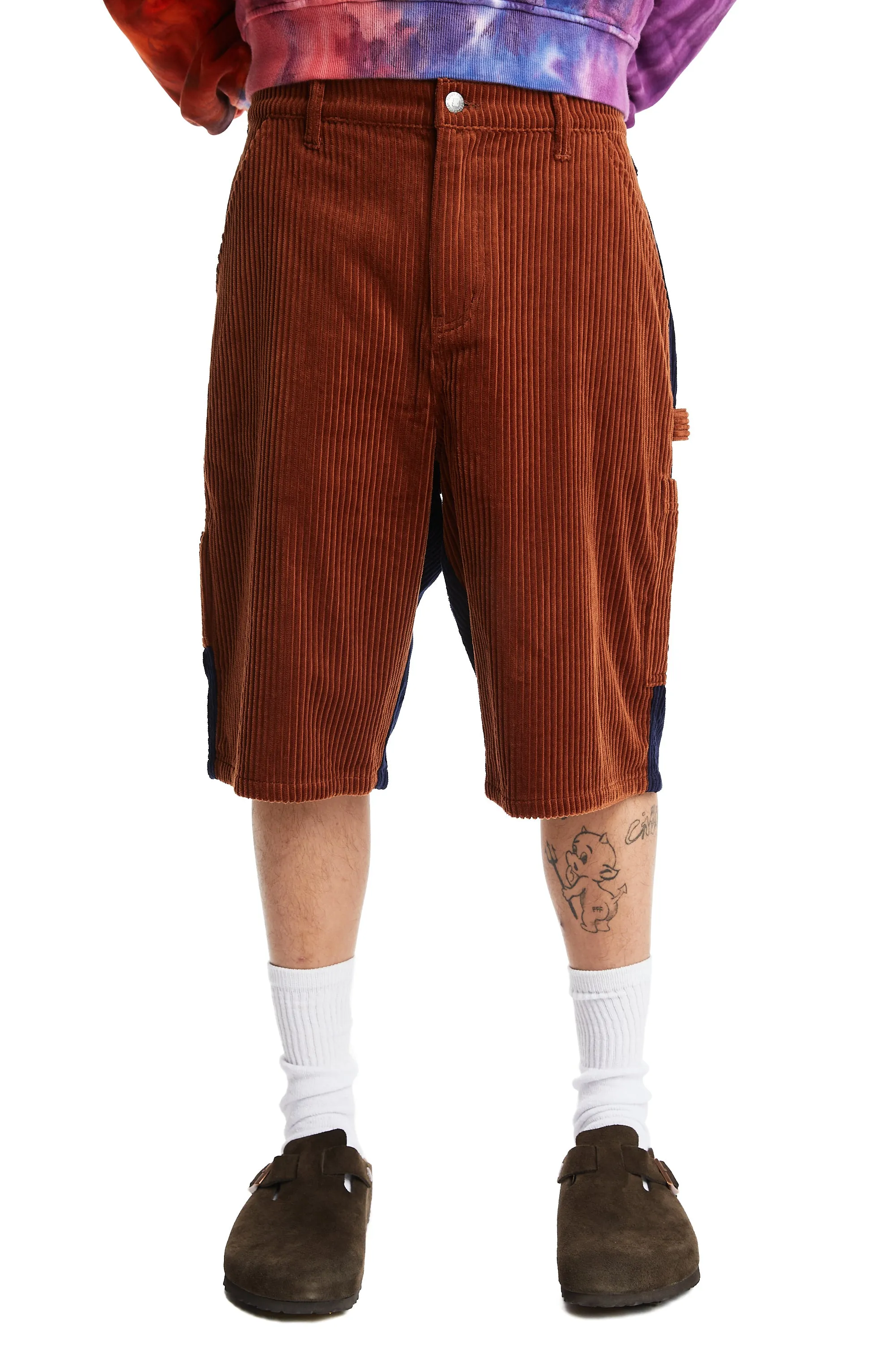 Two Tone Corduroy Shorts