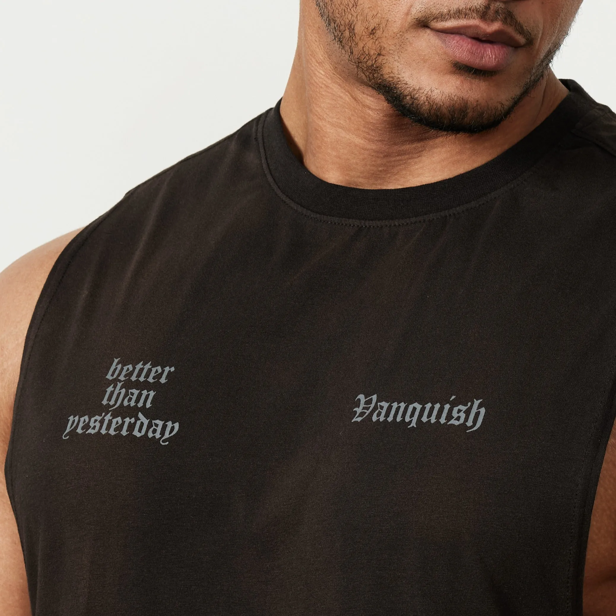 Vanquish Sun-faded Black Oversized Sleeveless T Shirt