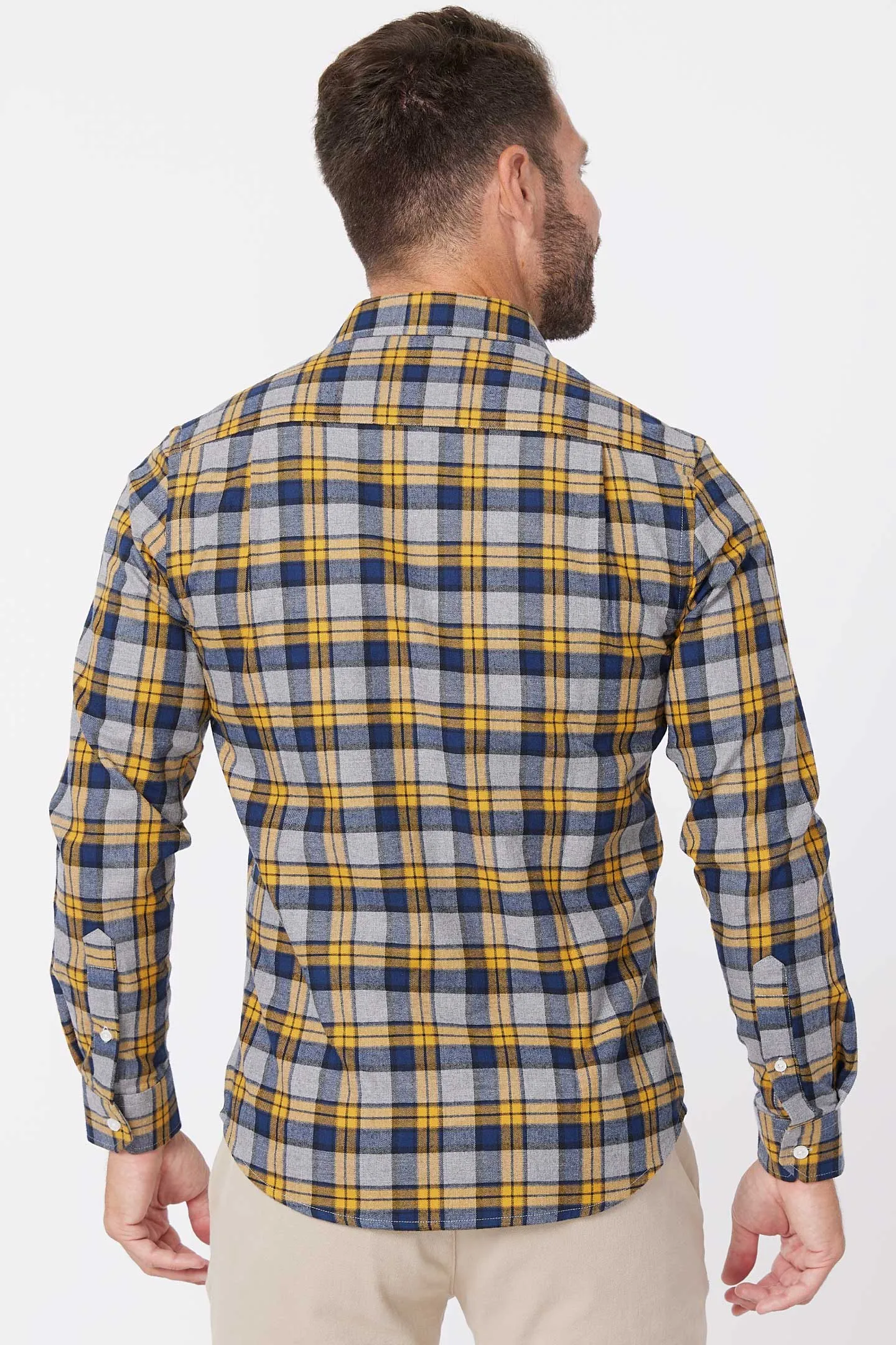 Vintage Navy Plaid Flannel Shirt