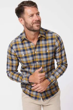 Vintage Navy Plaid Flannel Shirt