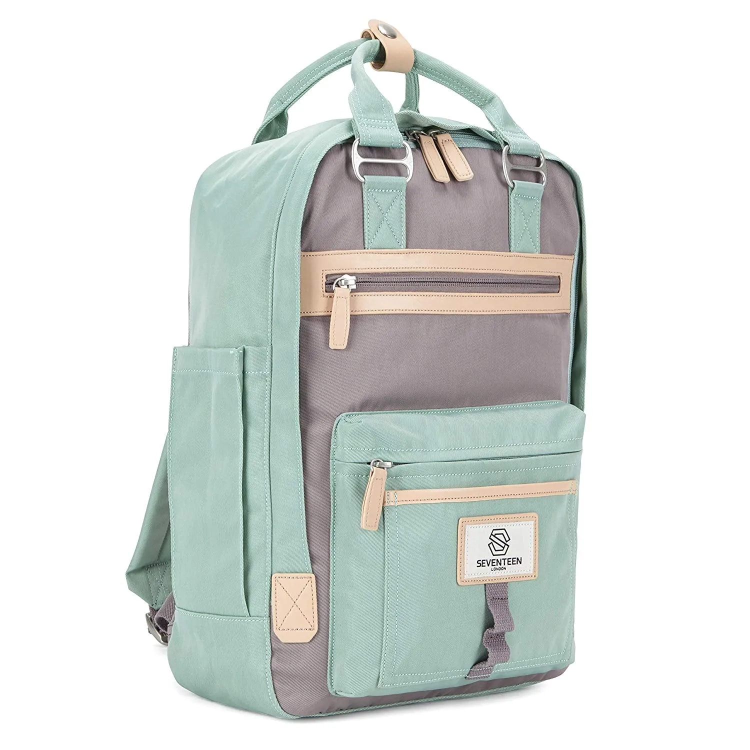 Wimbledon Backpack - Pastel Green with Grey