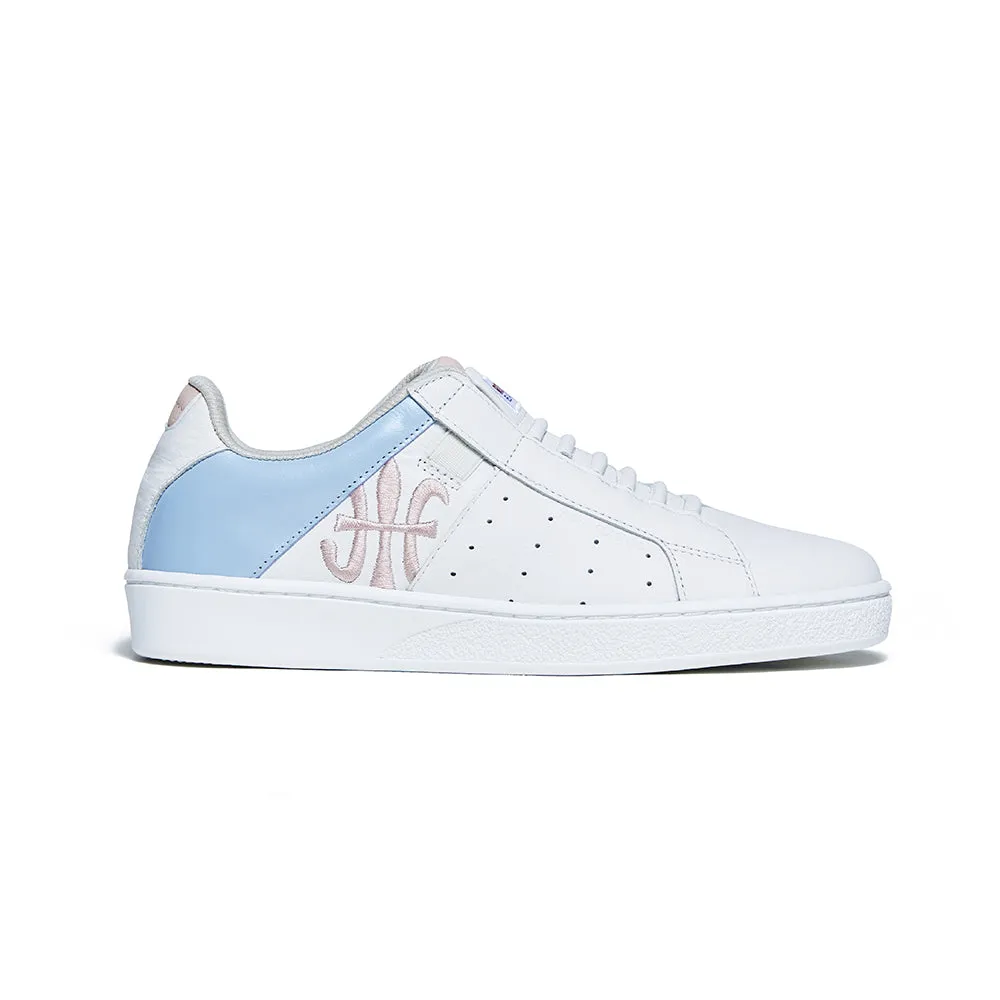 Women's Icon Genesis White Blue Leather Sneakers 91902-551