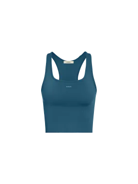 Women's Plant-Stretch Compressive Ribbed Tank Top—storm blue