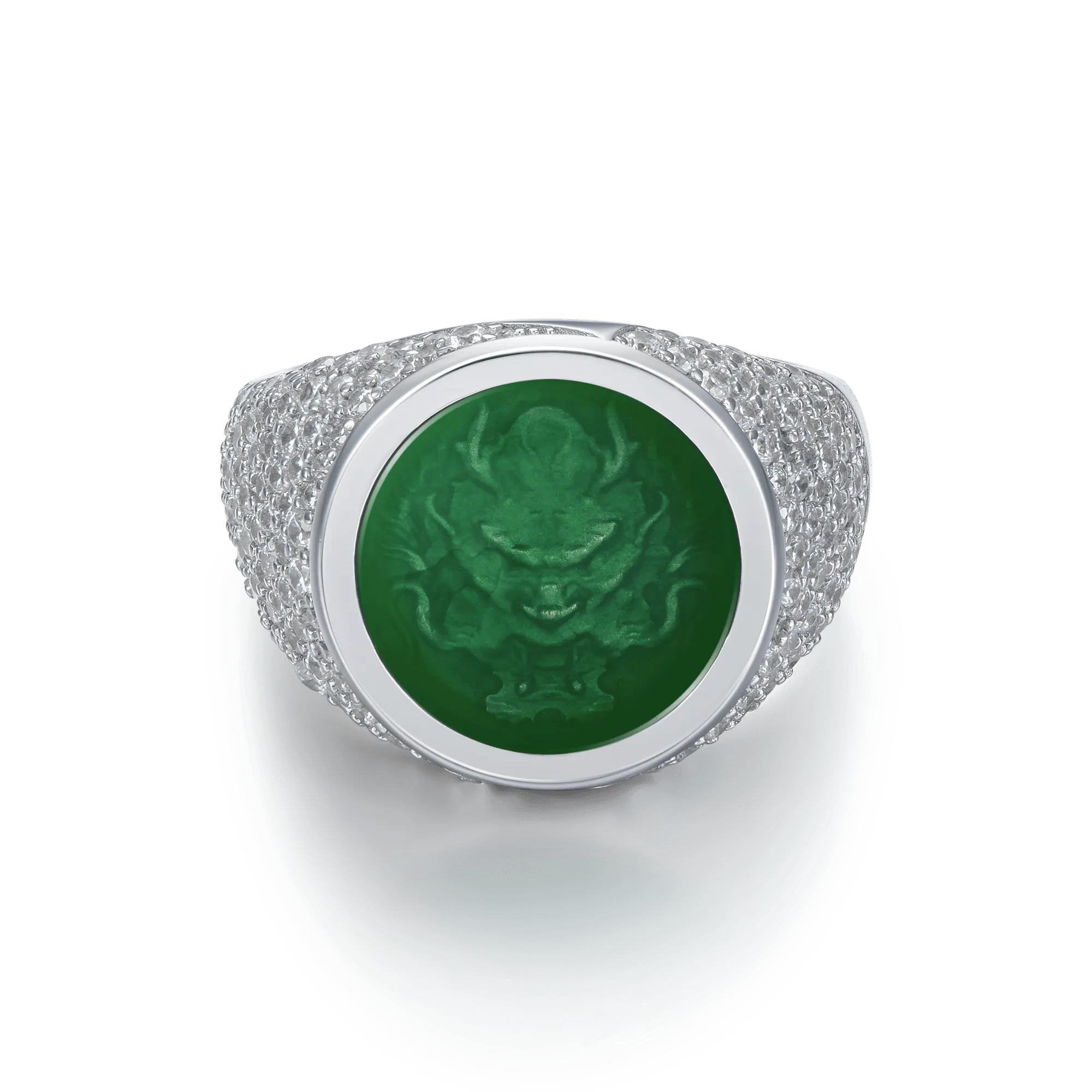 WONG Ⅱ Ridge Iced Out Signet Ring