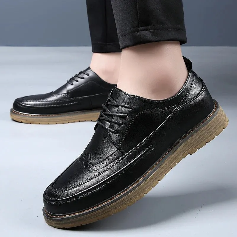 Xituodai  New Men Casual Dress Shoes High Quality Classic Black Oxford Genuine Leather Formal Shoes for Male Party Dinner British Footwear