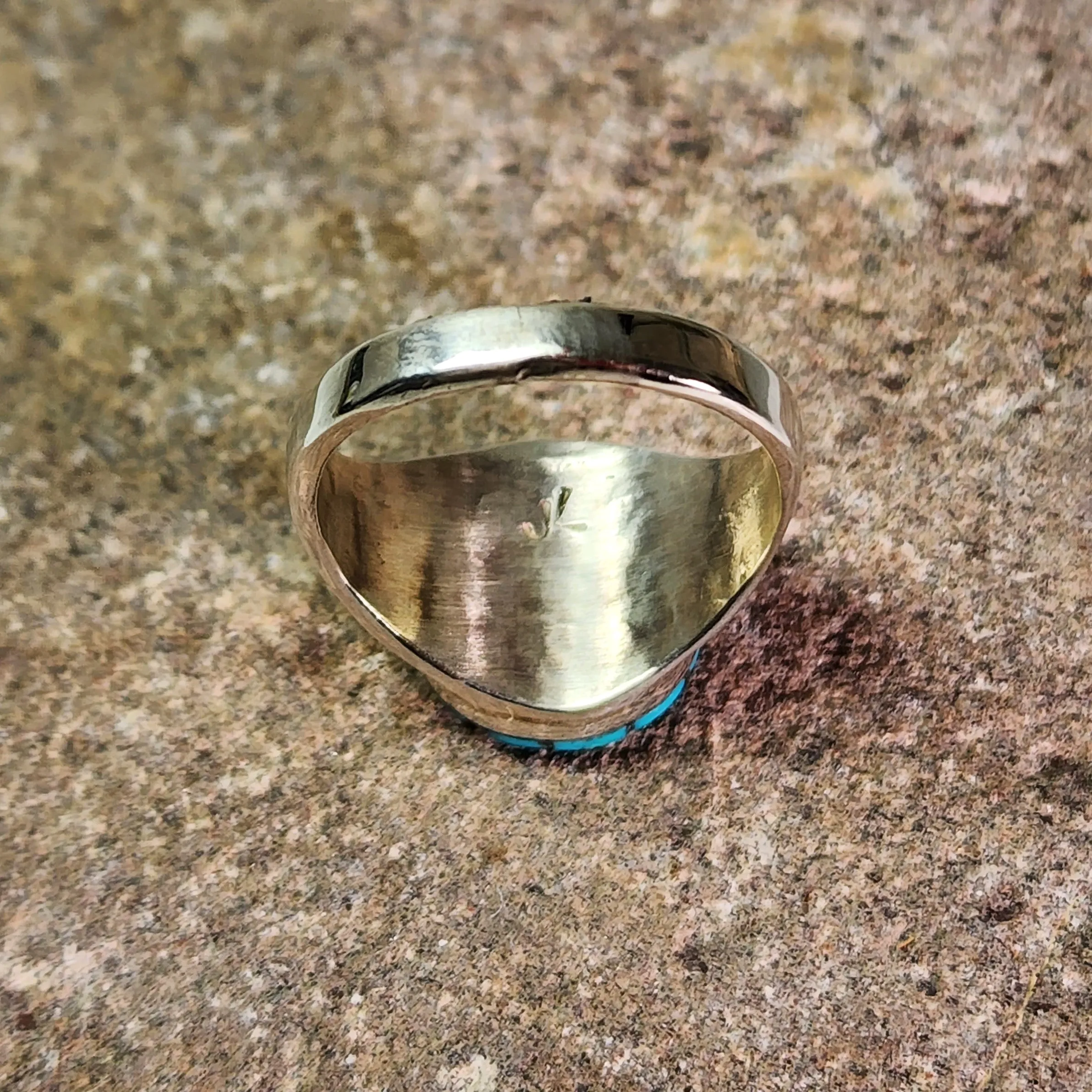 Zuni Radiating Turquoise Ring - Size 5.5, 6.5 & 11.25